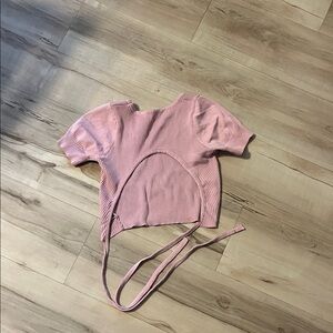Pink Ribbed Women Top